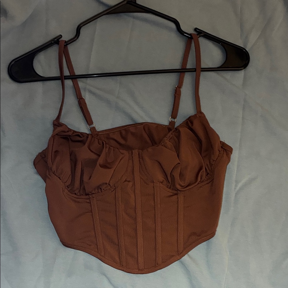 Elegant Brown Women's Crop Top